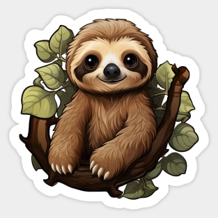 Cute Sloth Hanging Out Sticker